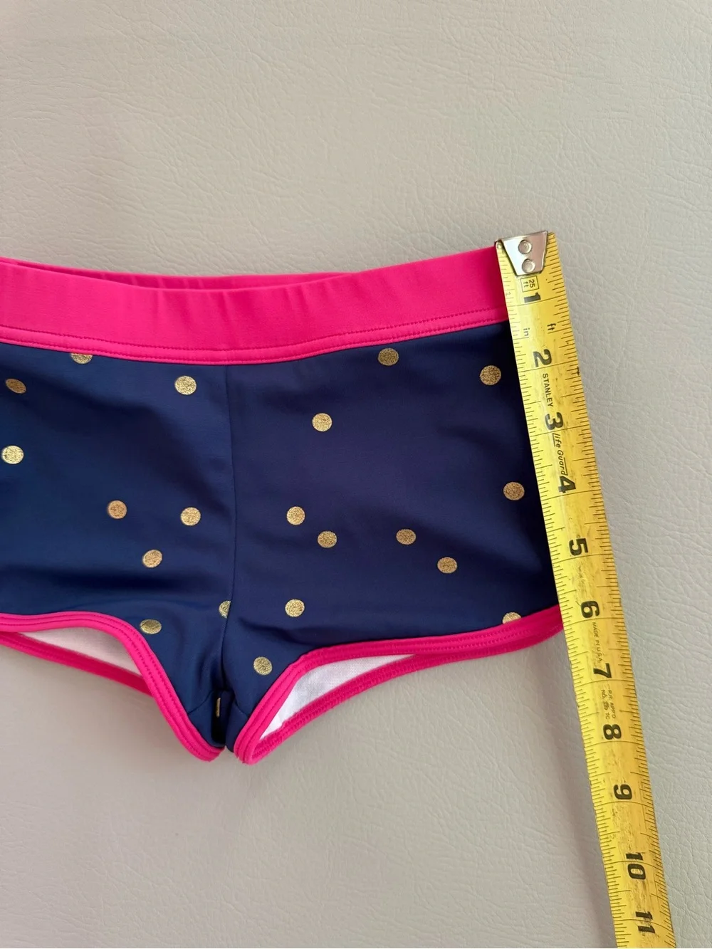 Mini Boden Gold Polkadot Swim Shorts Bikini Bottoms
